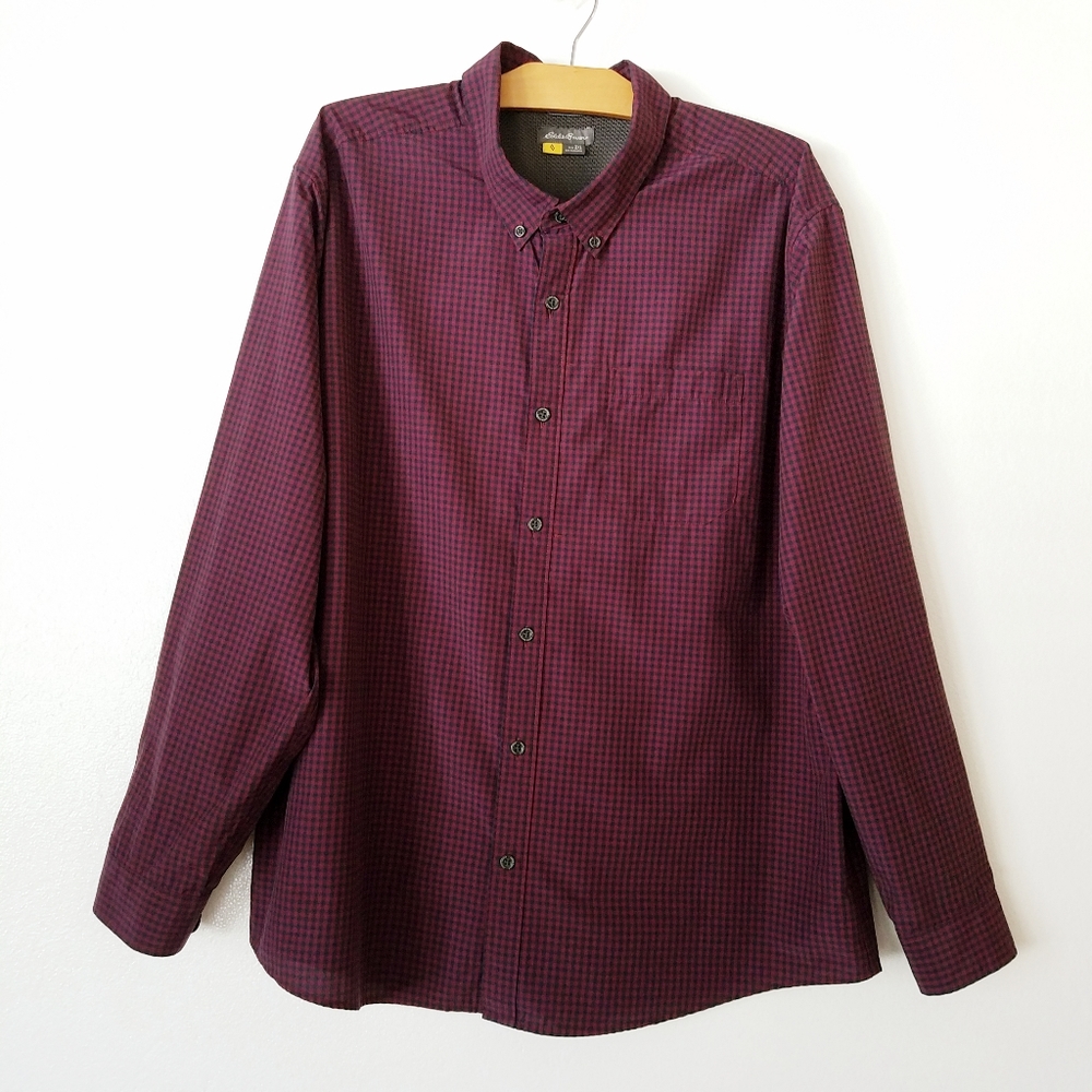Eddie Bauer Classic Fit Plaid Button Down Shirt Long Sleeve